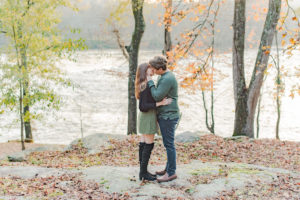 Couple kiss in outdoor photo